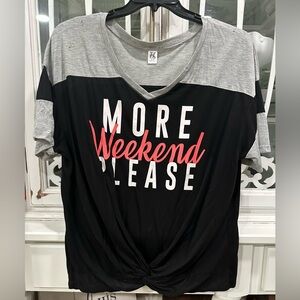 Hybrid & Company Black and Gray Graphic Tee size 2X